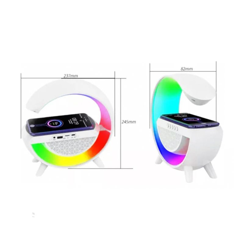 Lámpara Tipo G RGB – Cargador Inalámbrico – RGB – Parlante