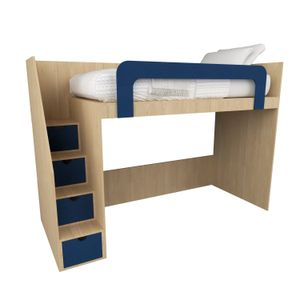 Cama moderna Venus MR Muebles Amaderado con Azúl 1.5plz