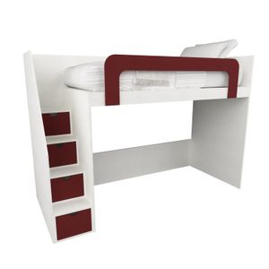 Cama moderna Santur MR Muebles Blanco con Guinda 1.5plz