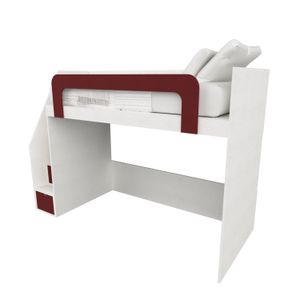 Cama moderna Santur MR Muebles Blanco con Guinda 1.5plz
