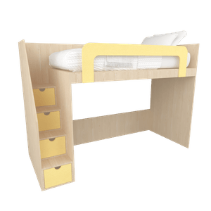Cama moderna Bianca MR Muebles Amaderado con Amarillo 1.5plz