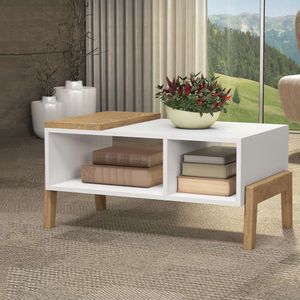 Moderna Mesa de Centro Platón color Blanco/Haya TU MESITA