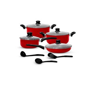 Juego de ollas antiadherente FZ-X1705M 11PZAS Rojo