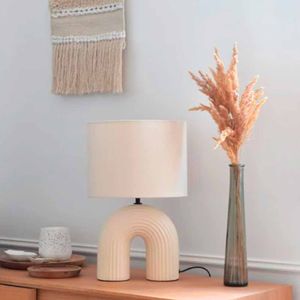 Lámpara de mesa Inspire E27 Vaska Beige