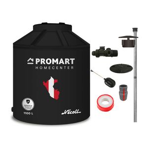 Tanque de agua Promart 1100 litros Negro + Kit de Accesorios