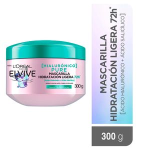 Mascarilla Hidratación Hialurónico Pure para Cabello Graso y Puntas Deshidratadas - Pote 300 G
