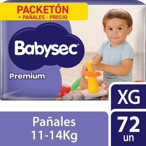 Pañal Babysec Packetón Premium Talla XG - Paquete 72 UN