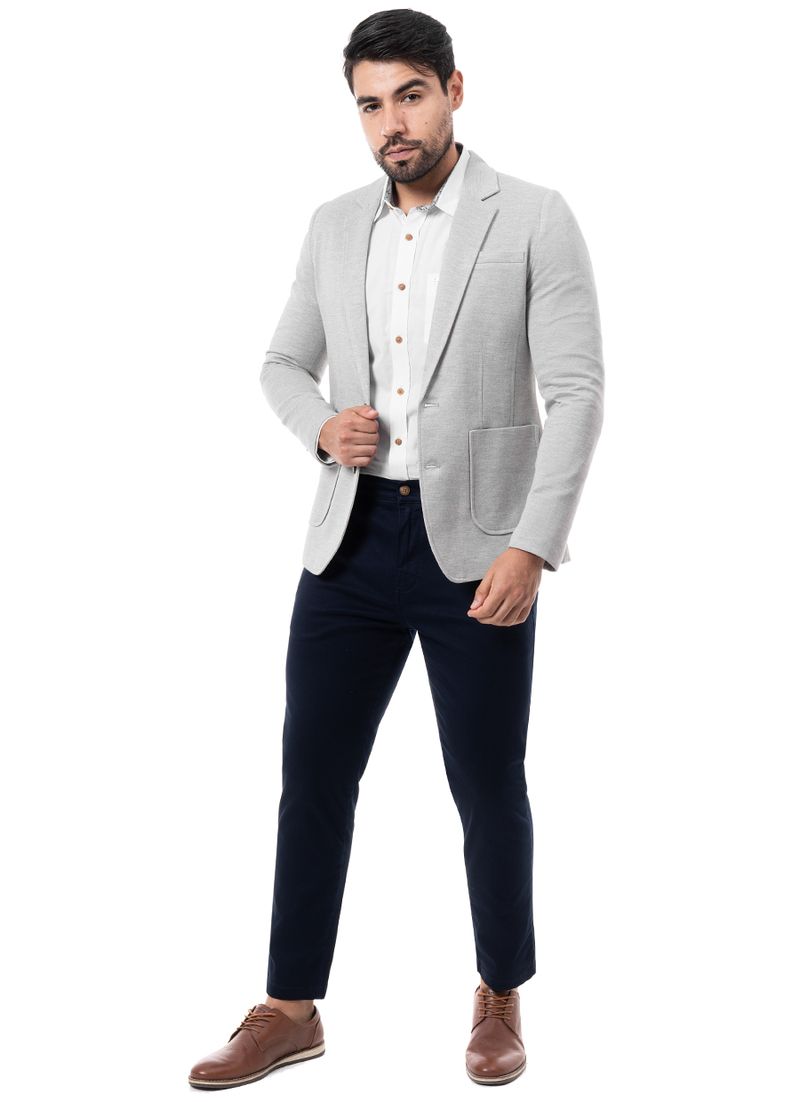 Blazer Drill Hombre Leandet Azul S Real Plaza