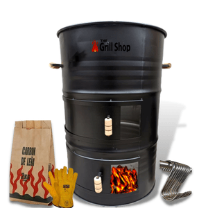 Cilindro parrillero grande + guantes + ganchos + carbon