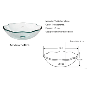 Ovalín de Vidrio XM V420F Transparente