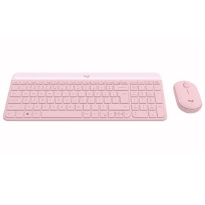 Kit Teclado y Mouse Logitech MK470 Slim Inalambrico conexión receptor USB Rosa
