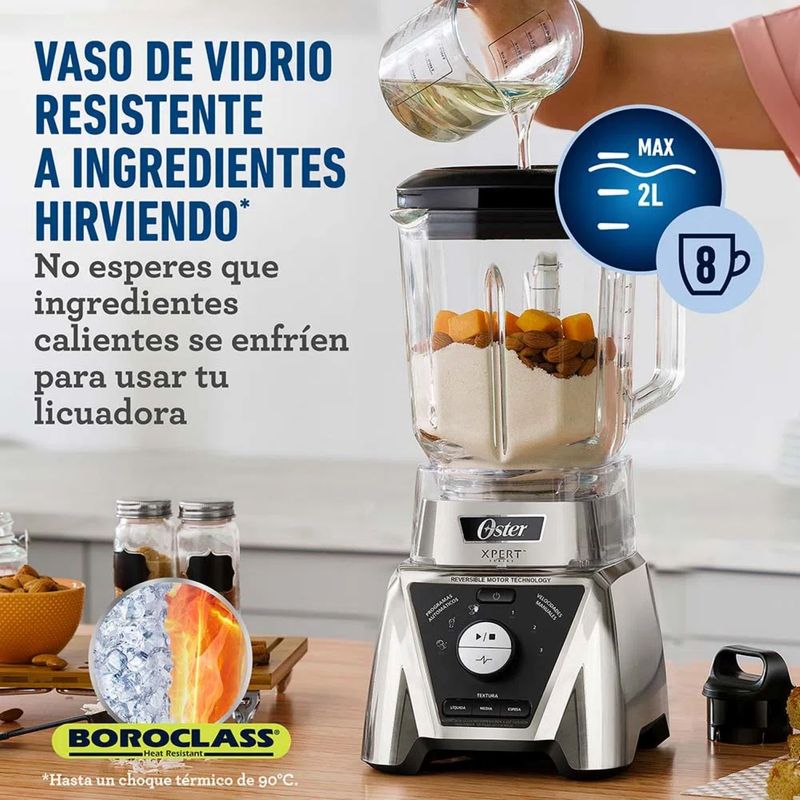 Licuadora Xpert Series niquelada con control de textura y un Blend N Go BLST3BCPG Real Plaza