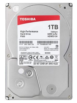 Disco Duro Toshiba 1TB 3.5 HDD 7200RPM 64MB P300 BULK - HDWD110UZSVA