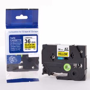 Cinta Brother Negro Amarillo 36mm adhesivo resistencia extra TZE-S661