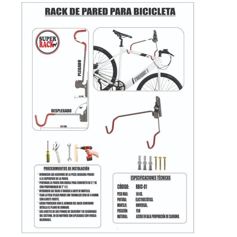 Super Rack RBIC-01 Soporte de Pared para Bicicleta