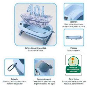 Bañera Tina de Baño Baby kits Jelly Pegable 6 Accesorios