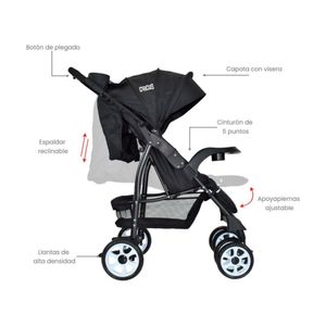 Coche Multiposiciones Para Bebe Baby Circus Negro