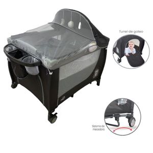Cuna Corral Para Bebe Baby Circus Gris