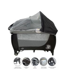 Cuna Corral Para Bebe Baby Circus Gris