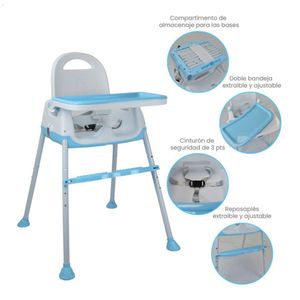 Silla De Comer 3 En 1 Para Bebe Baby Circus Azul