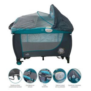 Cuna Corral Para Bebe Baby Circus Azul
