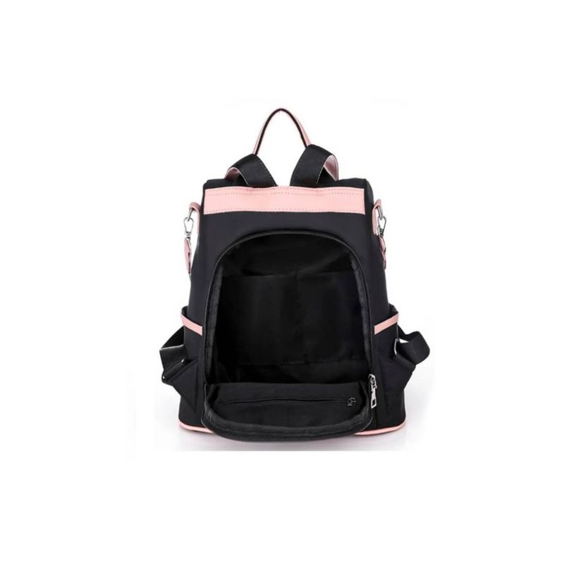 Mochila Antirrobo Mujer Bolso Morral Moda Cartera Impermeable - Negro