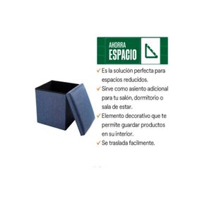 Puff Baúl Plegable Tela 38 CM Celeste