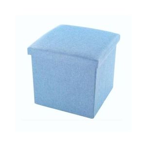 Puff Baúl Plegable Tela 38 CM Celeste