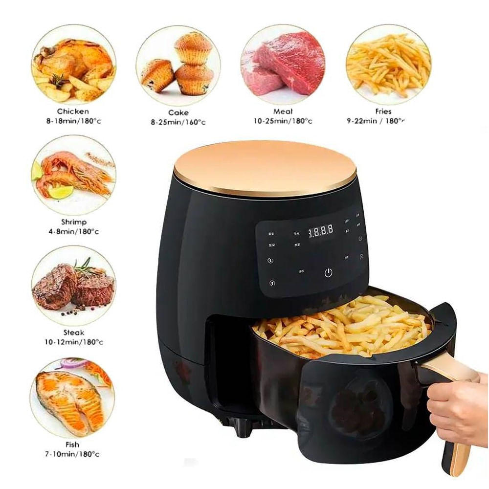 Ripley - FREIDORA AIRE AIRFRYER DIGITAL 6 LITROS SIN ACEITE 2400W EXTRA  GRANDE