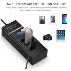 Hub usb 3.0 4 puertos 5 gbps cable 30cm extensor alta velocidad