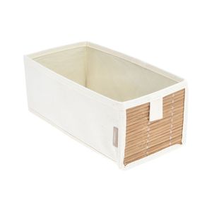 Caja Organizadora Bambú - Algodón Rectangular 14x28x11 cm