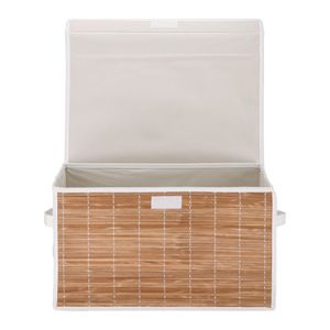 Caja Organizadora Bambú - Algodón con Tapa para Clóset 45x30x25 cm