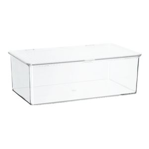 Caja Organizadora PET Transparente con Tapa Abatible 27,5x15,8x9,5 cm