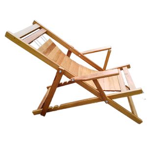 Silla Perezosa para Jardín Terraza en Madera Color Caramelo