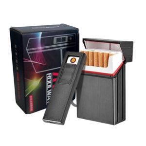 Cigarrera + Encendedor Portátil Recargable Diseño Elegante