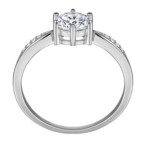 Anillo de Compromiso de Plata bañado en Rodio Mod 363 Talla 8