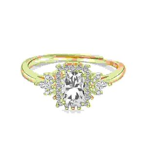 Anillo de Compromiso Redimensionable de Plata  Mod 360 Dorado Talla 6