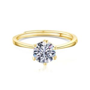 Anillo de Compromiso Redimensionable de Plata Mod 361 Dorado Talla 7