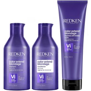 Shampoo Violeta + Conditioner + Macarilla Redken Color Extend Blondage