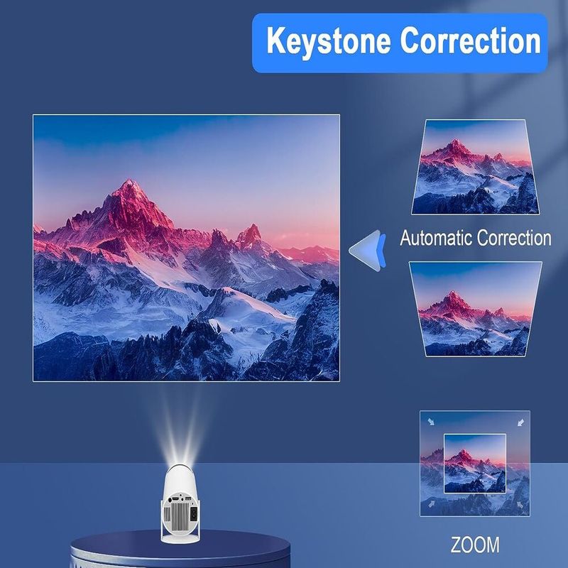 Mini proyector Auto Keystone 4K, WiFi 6, BT 5.0, 130 pulgadas