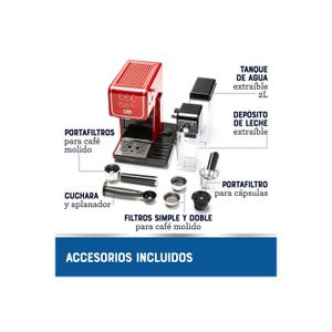 Cafetera PrimaLatte Touch 19 Bares Oster BVSTEM6801R Rojo