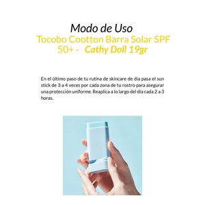 Tocobo Cootton Barra Solar SPF 50 -Tocobo 19 Gramos