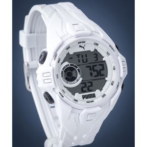 Reloj Puma Bold P5039 para hombre Digital Cronometro Alarma Luz de Fondo Correa de Silicona Blanco