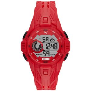 Reloj Puma Bold P5040 para hombre Digital Cronometro Alarma Luz de Fondo Correa de Silicona Rojo