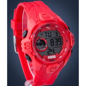 Reloj Puma Bold P5040 para hombre Digital Cronometro Alarma Luz de Fondo Correa de Silicona Rojo