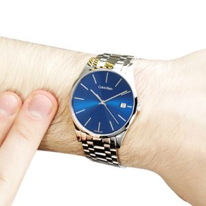 Reloj Calvin Klein Time K4N2114N Suizo Cristal de Zafiro Acero Inoxidable Plateado Azul
