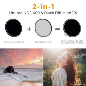 Filtro K&F Concept Black Mist 1/4+ND2 400 Serie Nano X 62mm KF01.2020