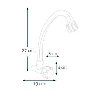 Llave de Cocina A La Pared Qori R-03 Cromada Rumi