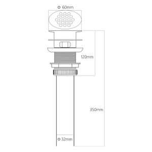 Desague Pop Up Grande Con Rebose Para Lavatorio