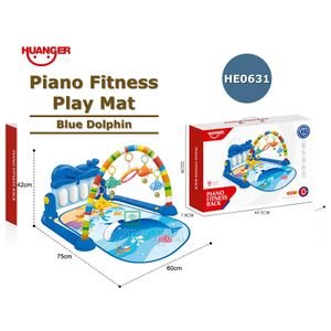 Gimnasio de Bebe HE0631 con Piano Musical Delfín Azul